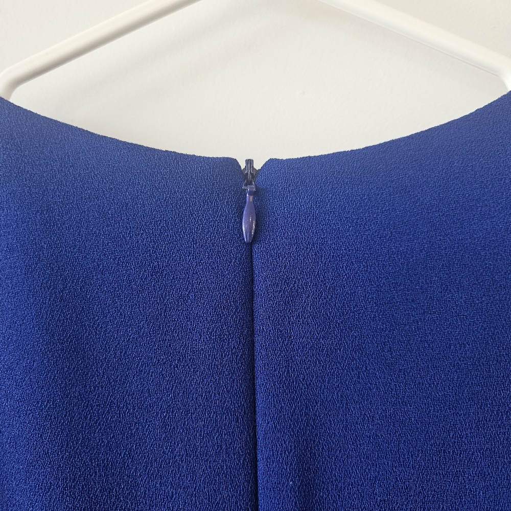 Vintage Joseph Ribkoff Blue Mini Dress Petite Size 4 - Picture 7 of 8